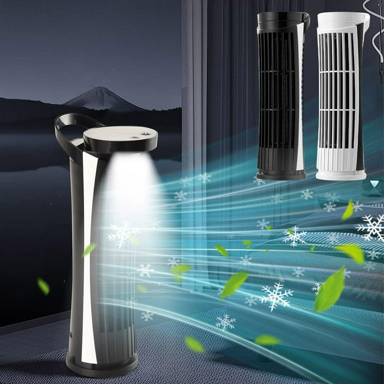 USB Desk Standing Cooling Fan, Electric Fan With LED Lights, Rechargeable Mini Tower Cooling Fan USB Desk Standing Cooling Fan, Electric Fan With LED Lights, Rechargeable Mini Tower Cooling Fan